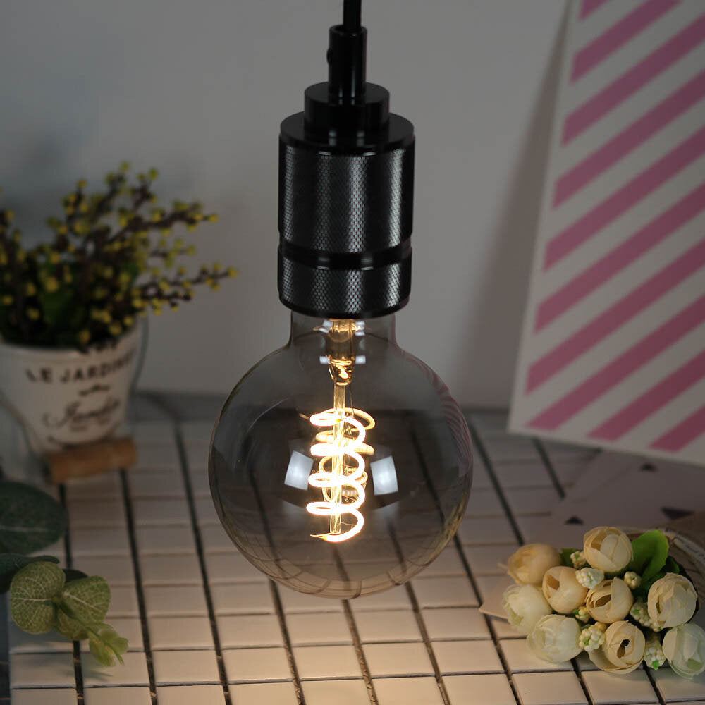 Lighting Designer 2700K 4W Dimmable LED Incandescent Light Bulb Gray Glass Bulb Filament Lamp Retro Decor