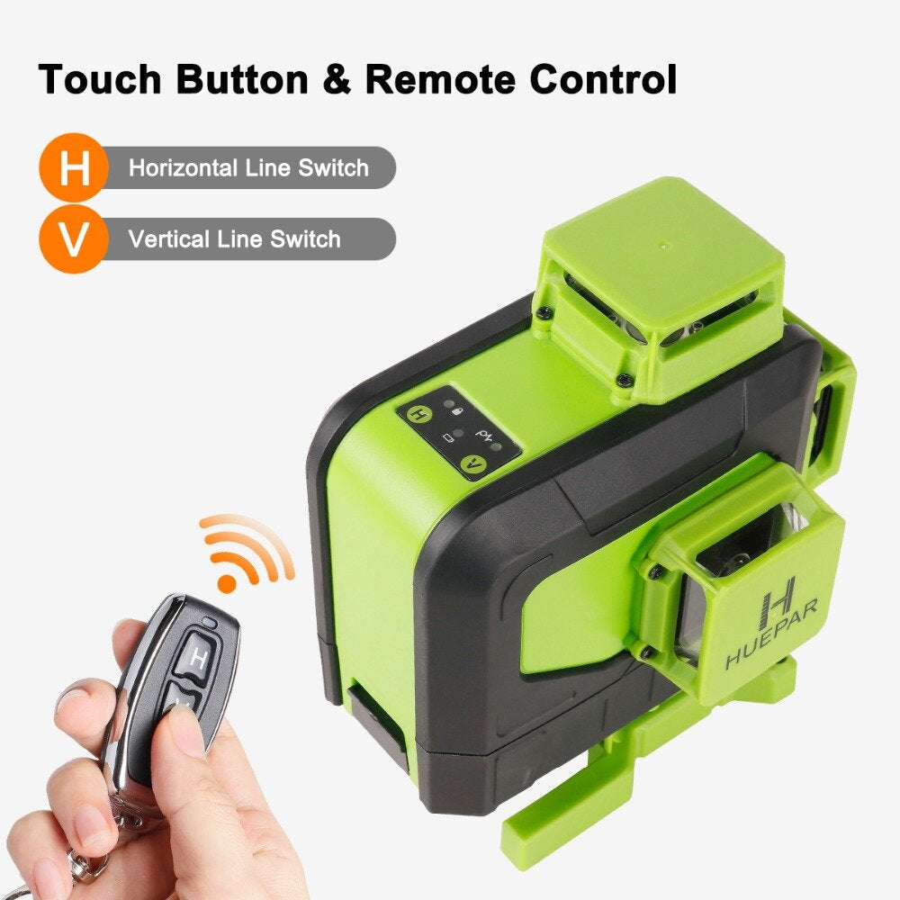 16 lines 4D Cross Line Laser Level Green Beam Line with Remote Control for Tiles Floor Multifunction