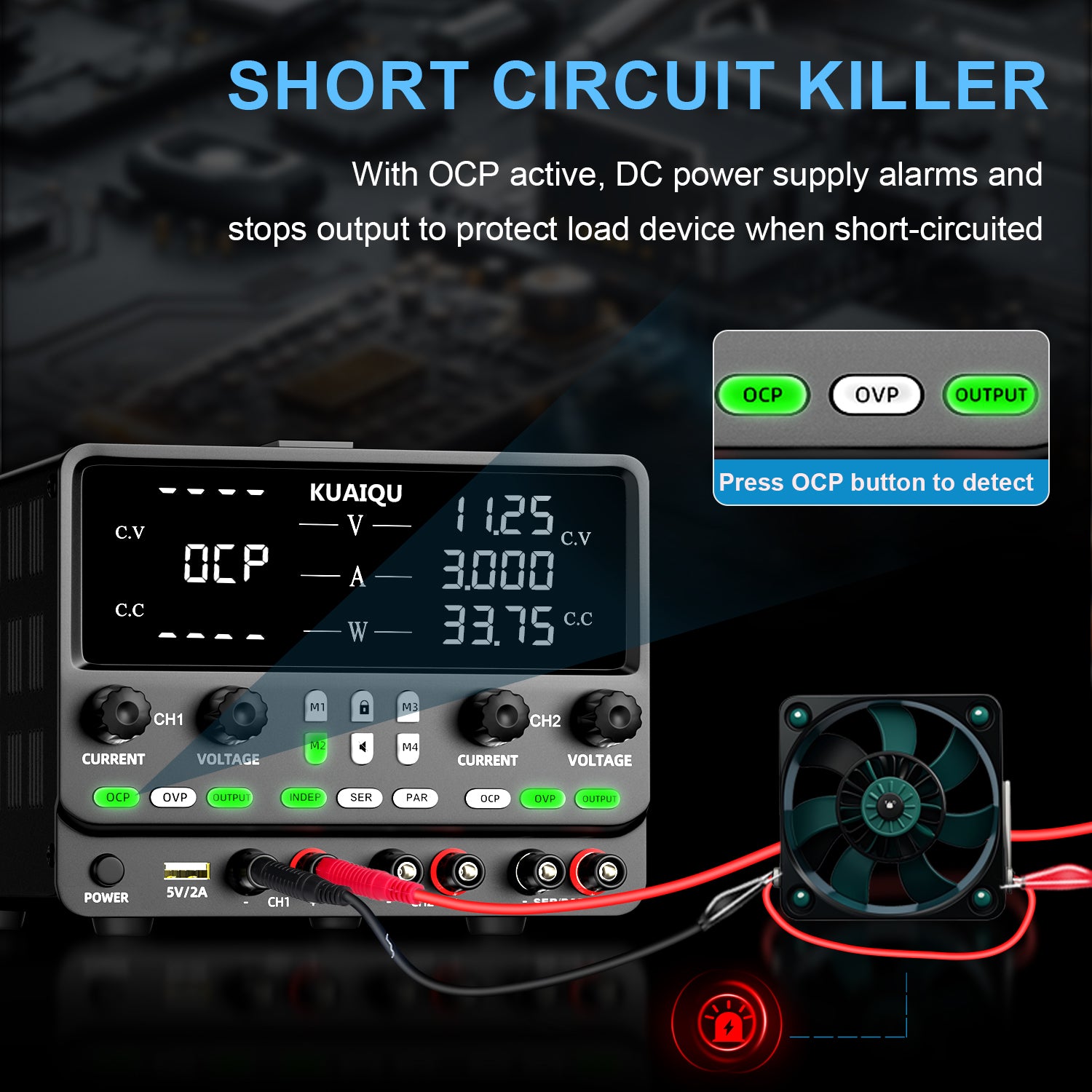 Dual Output Power Supply Adjustable Voltage 0-60V Current 0-20A High Precision OCP OVP Protection Lab Bench Power Supply