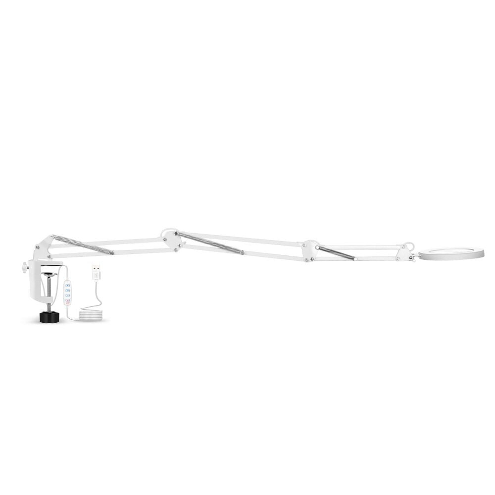 Welding Magnifying Glass LED Table Desk Lamp Three-Section Folding Handle Magnifier for Nail Repair Lighting Read
