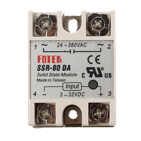 3Pcs 80A Solid State Relay Module DC To AC 24V-380V Output