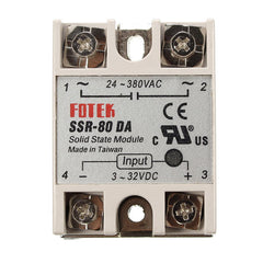 3Pcs 80A Solid State Relay Module DC To AC 24V-380V Output