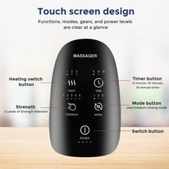 Air Compression Palm Acupoint Massager - 3 Modes, 5 Intensities, Hot Compress, Touch Screen, Hand Spa Relaxation Device