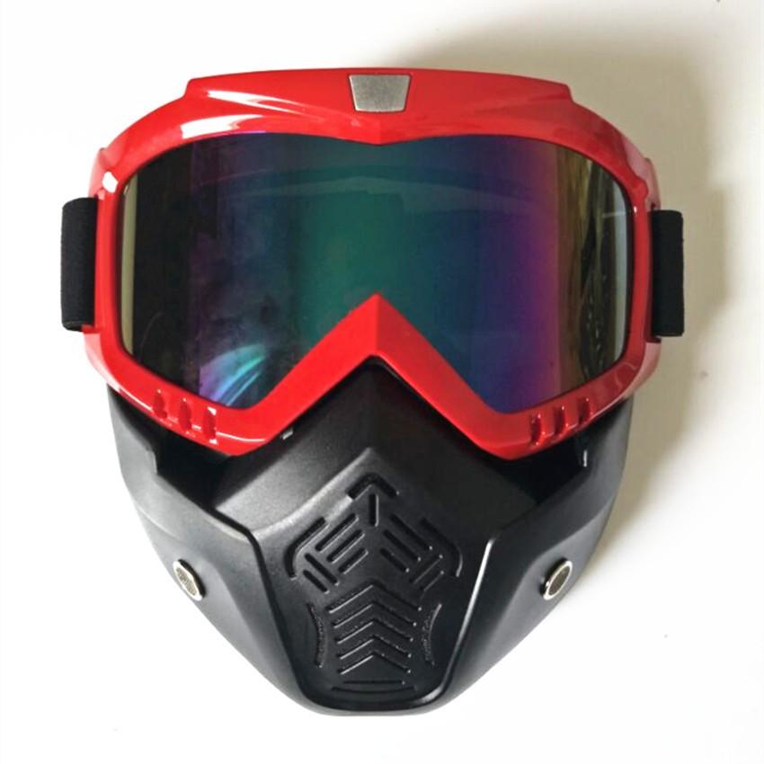 Motorcycle Helmet Face Mask Windproof Shield Goggles Detachable