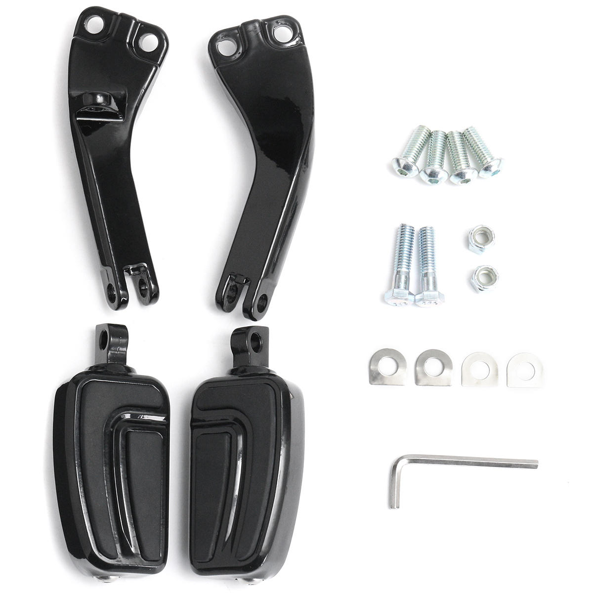 Pair Passenger Sport Foot Pegs Mounting Brackets Black Aluminum