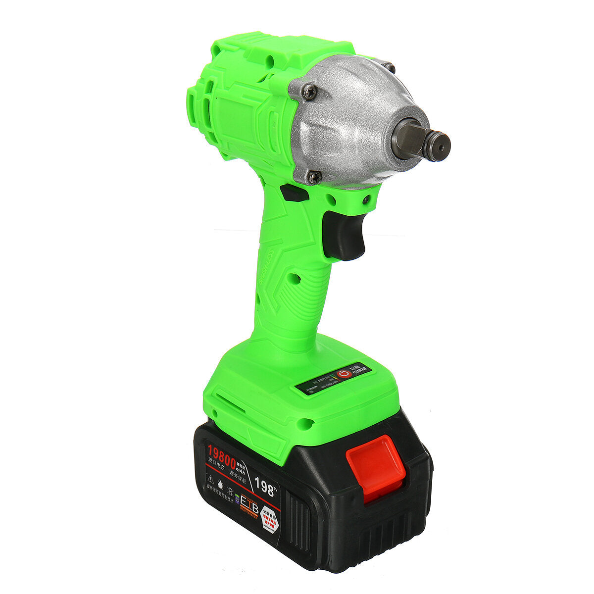 520Nm 198TV 19800mAh Electric Cordless Impact Wrench Driver Tool 1/2" Ratchet Drive Sockets