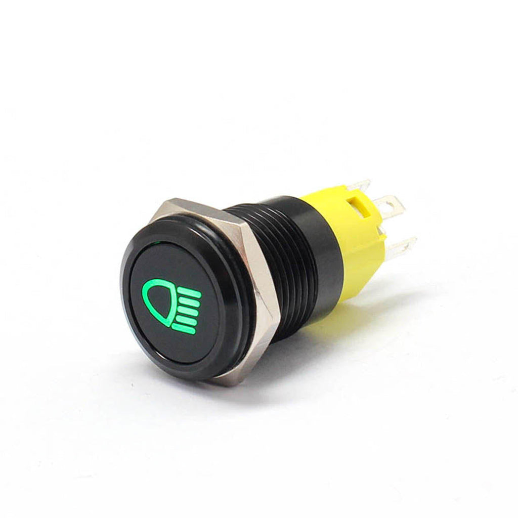 16mm 12V 24V 36V 5A LED Horn Push Button Dashboard Momentary/Latching Metal Switch For Car Boat Waterproof