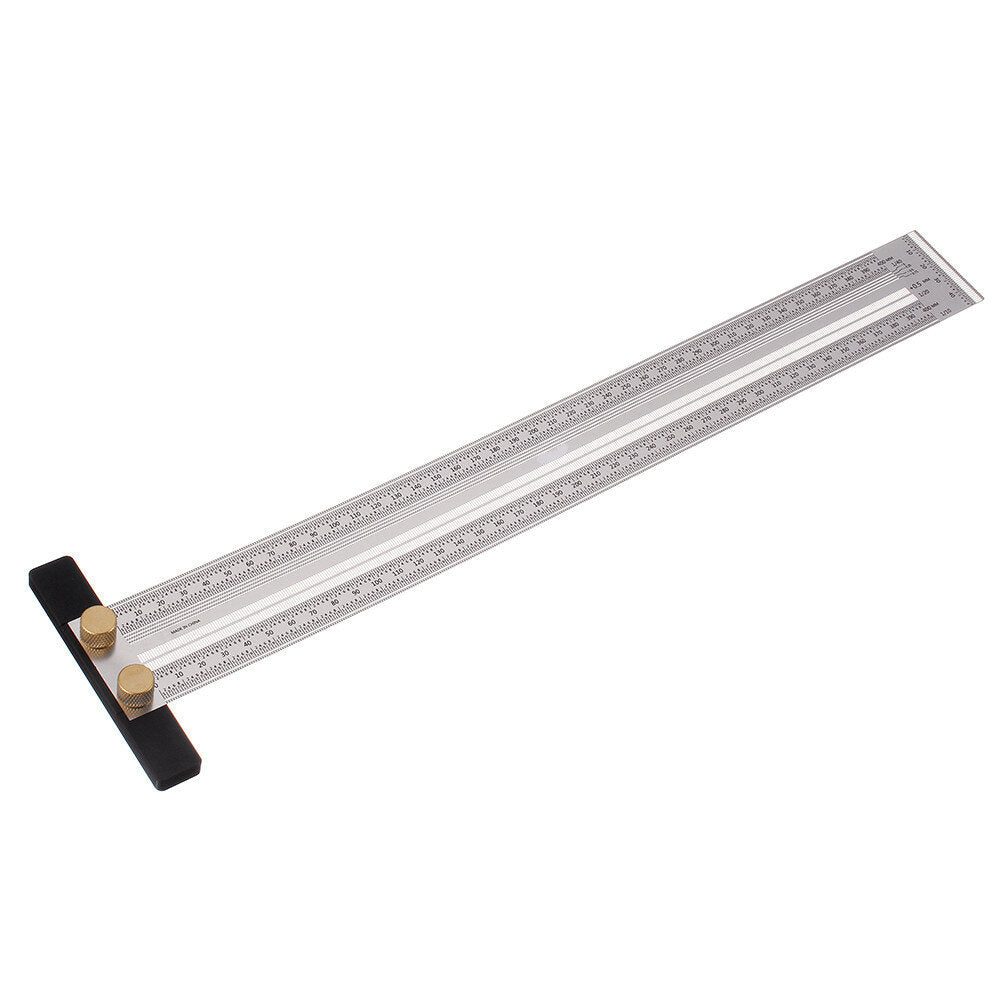 Stainless Steel Precision Marking T Ruler for Woodworking - 200/300/400mm Hole Positioning Measuring Tool
