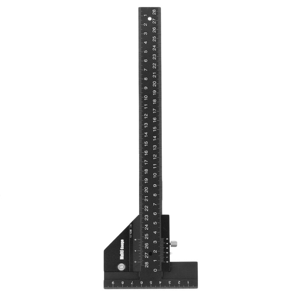 Multifunctional Woodworking Scriber Gauge - Aluminum Steel Measuring Tool for Carpentry, 11" with Inch & MM Scale