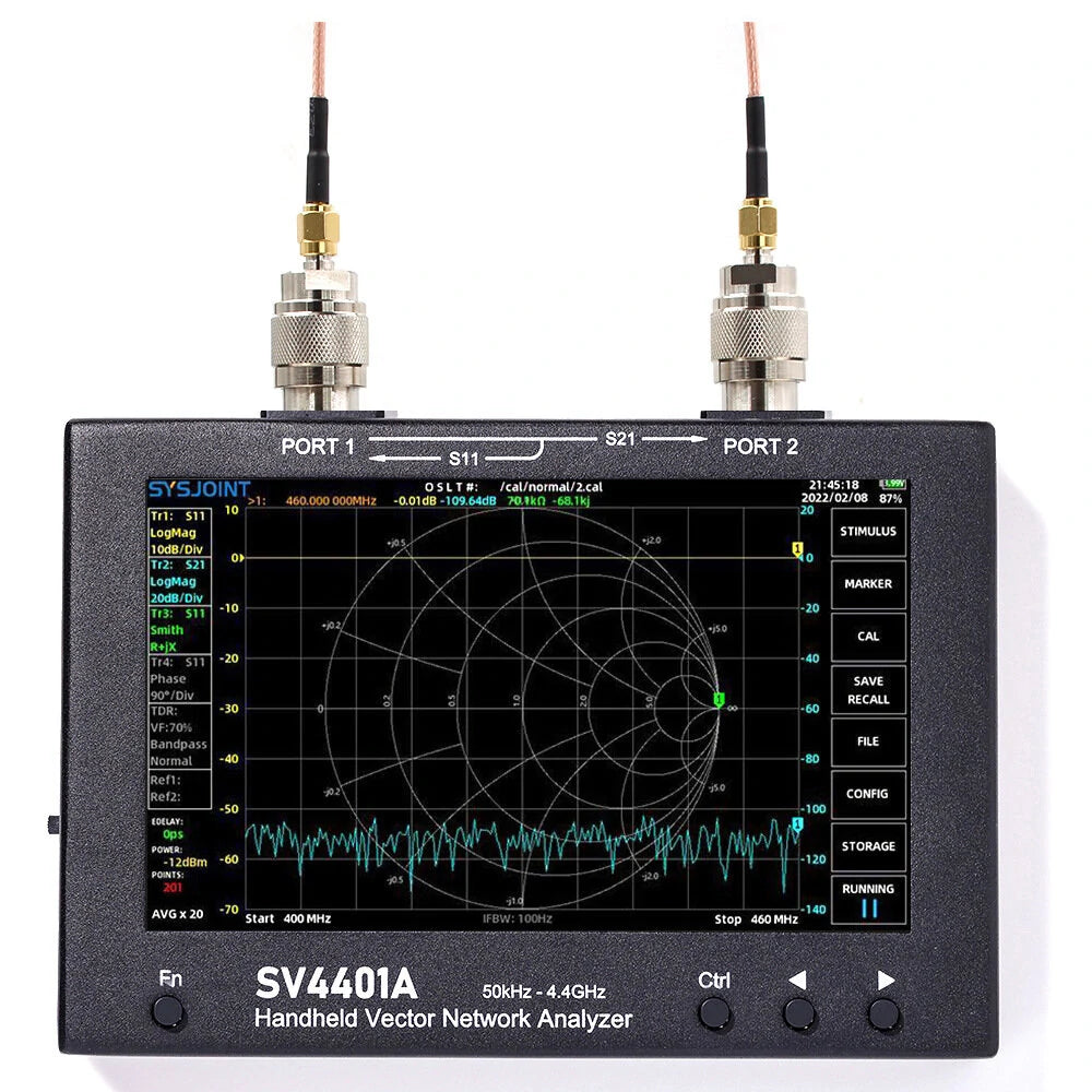 50KHz-4400MHz Vector Network Analyzer 7 inch Touch Screen 100db Dynamic NanoVNA Vector Network Analyzer