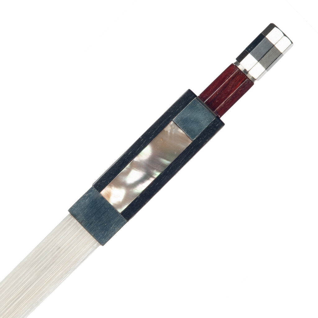 4/4 Violin Bow Brazilwood Bow Octagonal Stick Sheepskin Grip White Horsehair Ebony Frog