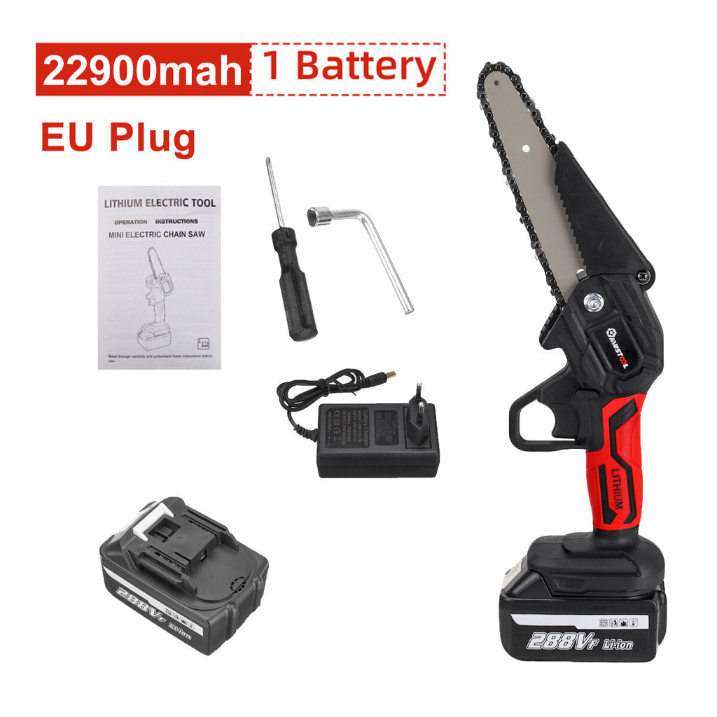 6 Inch 1200W Electric Chain Saw Cordless Pruning Chainsaw Garden Woodworking Tool