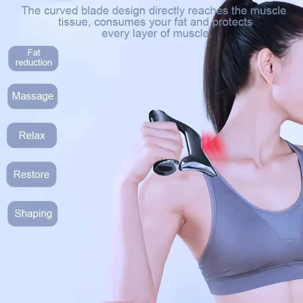 Electric Fascia Microcurrent Scraper for Muscle Relaxation & Pain Relief - NMES Massage Tool, Portable & Adjustable