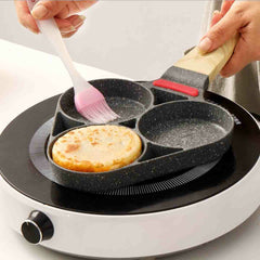 Medical Stone Coating Non-stick Three Holes Omelette Pan Egg Dumpling Pan Non-slip Anti-scalding Breakfast Pan
