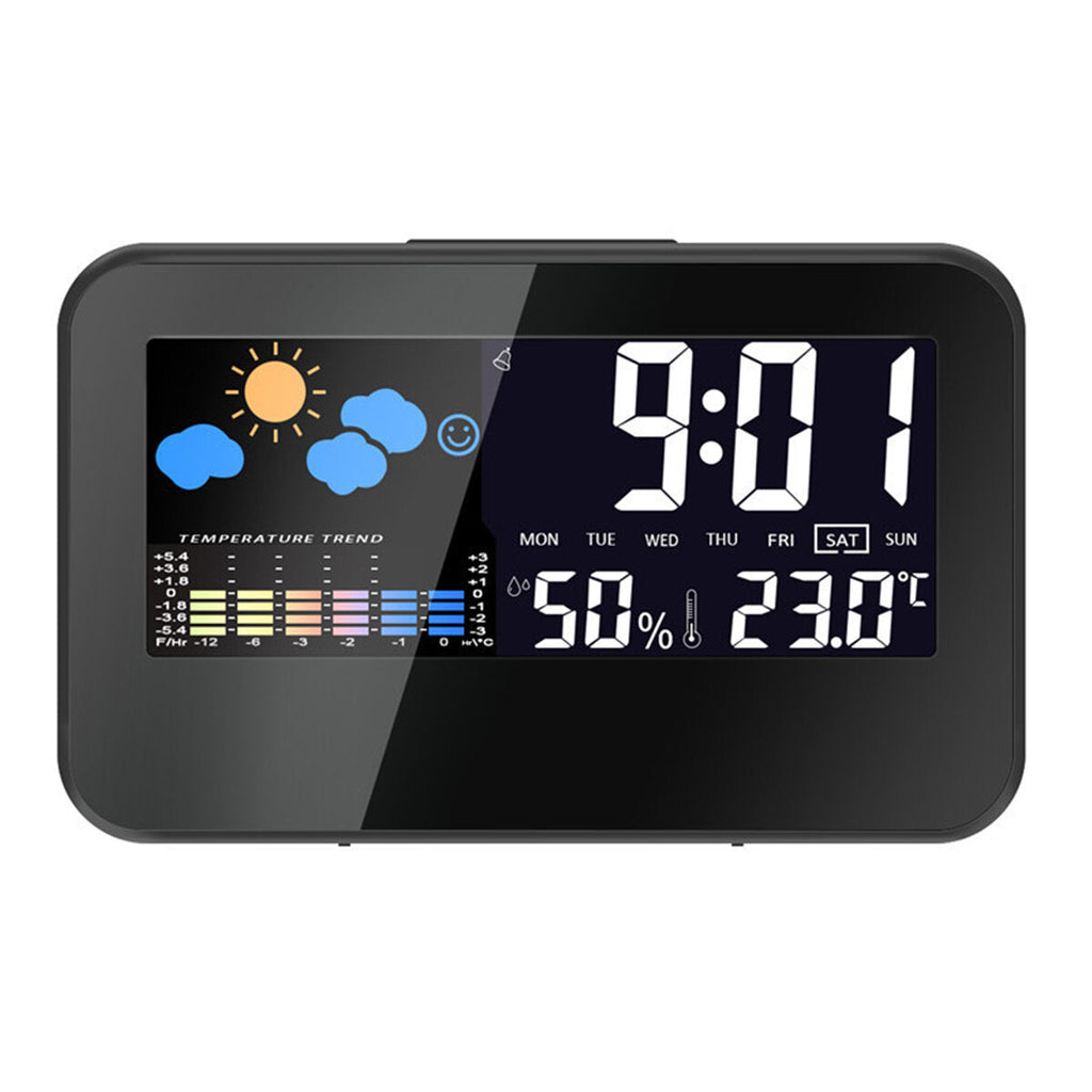 Digital Weather Station Thermometer Hygrometer Alarm Clock Smart Sound Control Clock