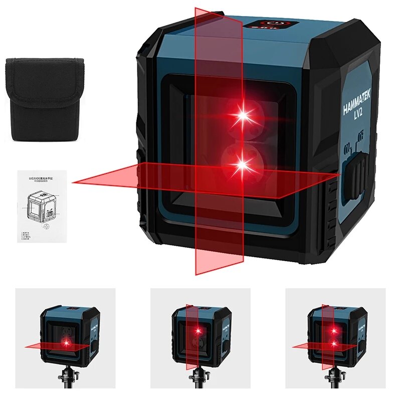 Laser Level with 2 Lines Horizontal/Vertical Line Separated Automatic Measurement Laser Level