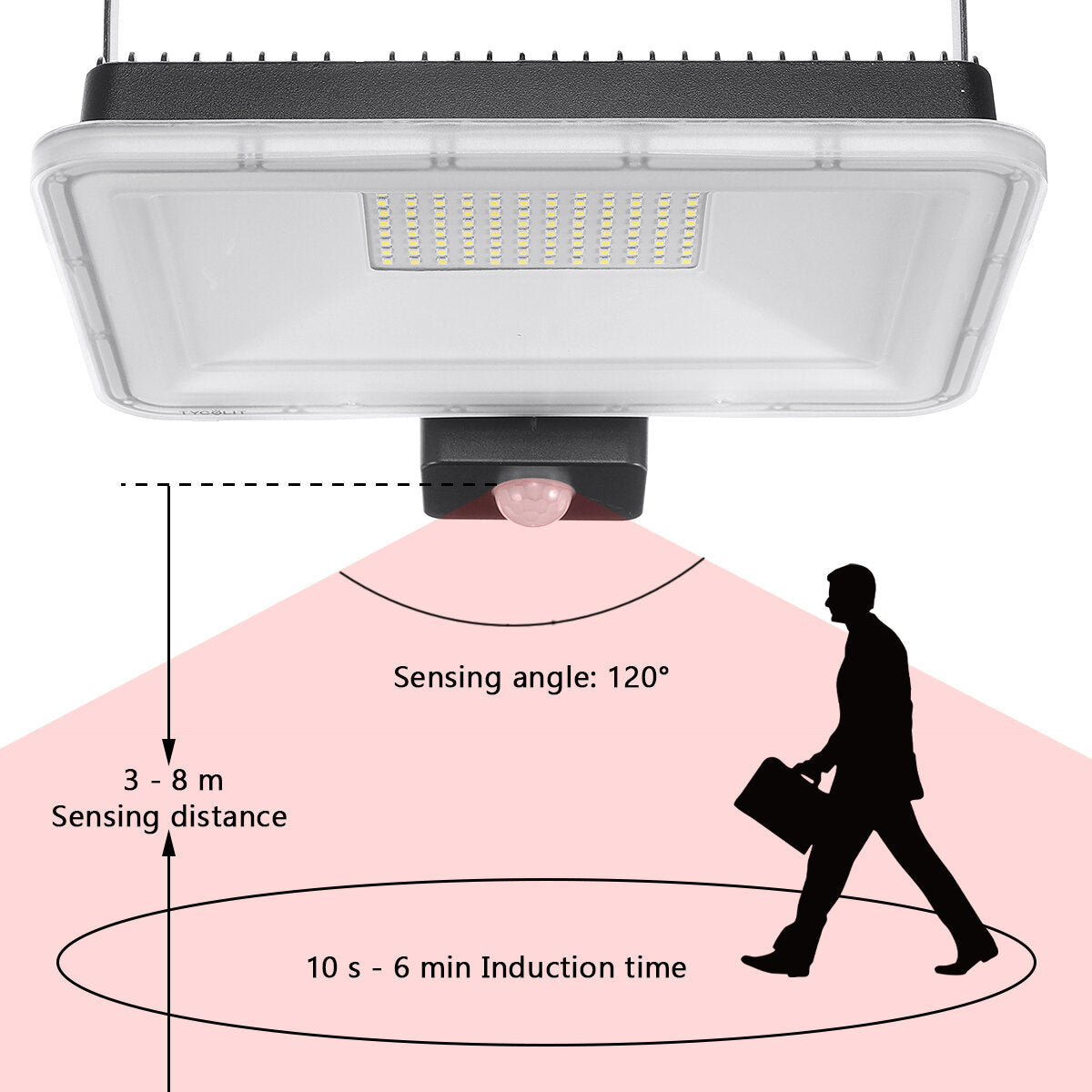 LED Floodlight PIR Sensor Motion 10~100W Outdoor Garden Security Flood Light IP65