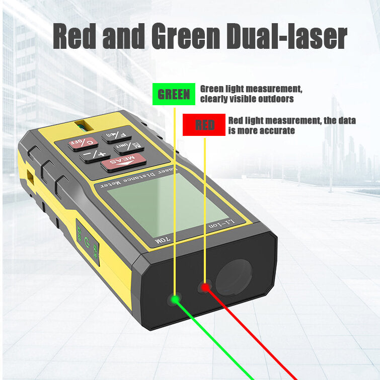 50M/70M/100M Outdoor Laser Rangefinder Dual-laser Red/Green Gauge Measuring Ruler Trena Distance Meter Range Finder Laser Ruler