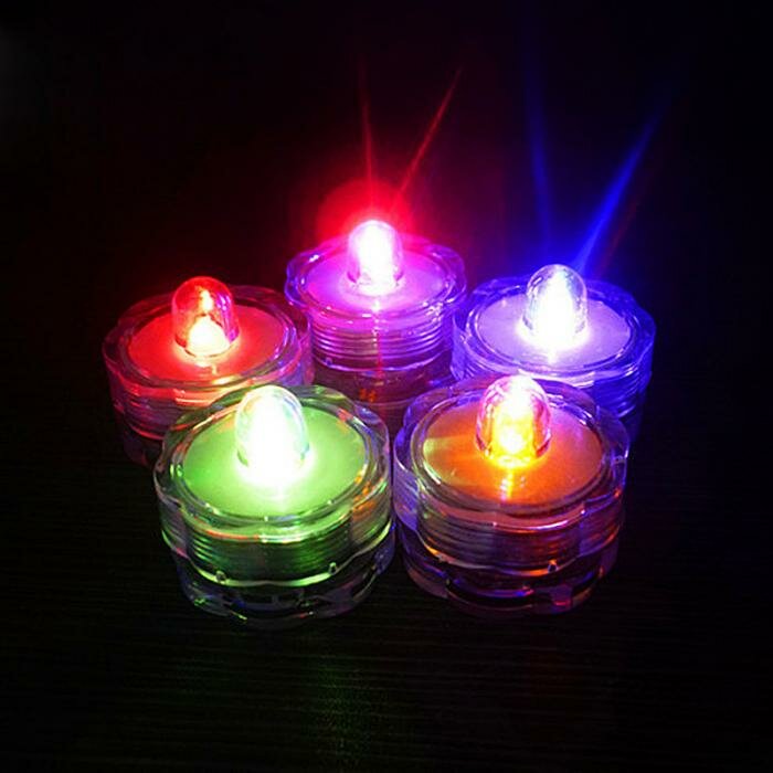 12Pcs Waterproof Flameless Electronic Colorful Wedding Chirstmas Decoration Vase Candle Lights