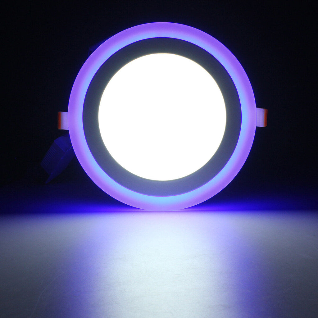 12W RGB Dual Color LED Recessed Ceiling Round Panel Down Light Lamp AC85-265V