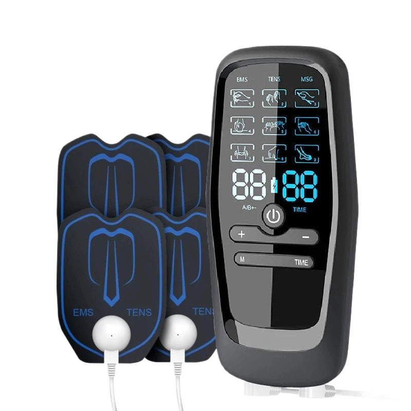 Multi-Functional TENS Electric Massager with 6 Modes, 19 Intensity Levels for Pain Relief - Long Battery Life & Hydrogel Pads
