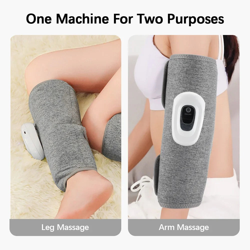 Dual-Purpose Leg & Arm Massager with Air Pressure, 3 Modes, 360° Calf Relaxation, Ideal for Office Workers
