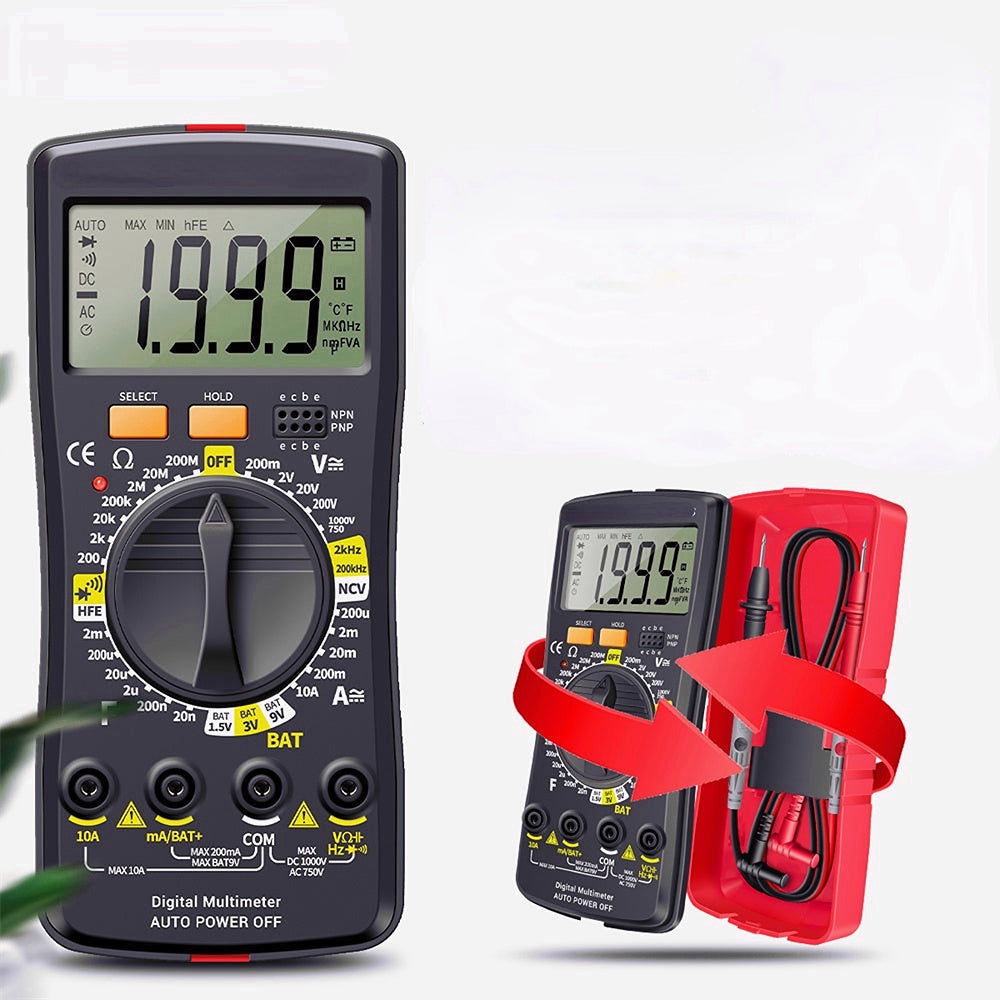 Digital Multimeter Ultra-thin Storage Meter Auto Voltmeter AC DC 220V