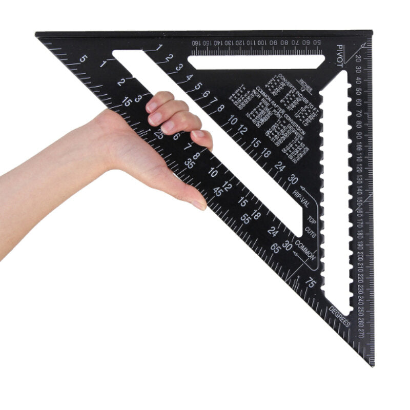 43X30X30cm Imperial Aluminum Alloy Triangle Ruler Black Triangular Ruler