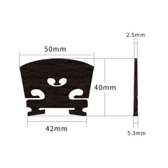 1PC Master Ebony Violin Bridge 4/4 3/4 1/2 1/4 1/8 Size Violin Bridge Musical Instrument