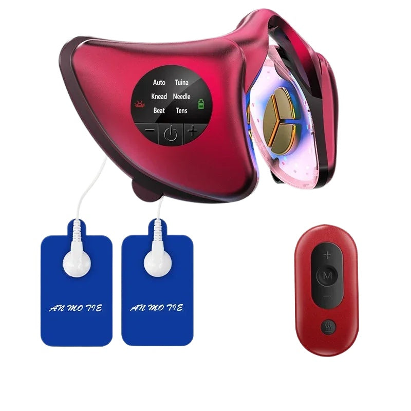 Electric Face-Lifting Device with 12 Gears, RF & EMS Massage, Anti-Aging, 110V-220V, Includes Remote & Accessories