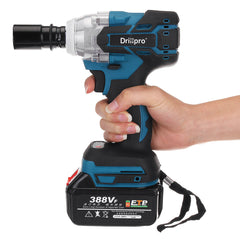 520N.m Electric Cordless Brushless Impact Wrench Riveter Drill Driver Kit