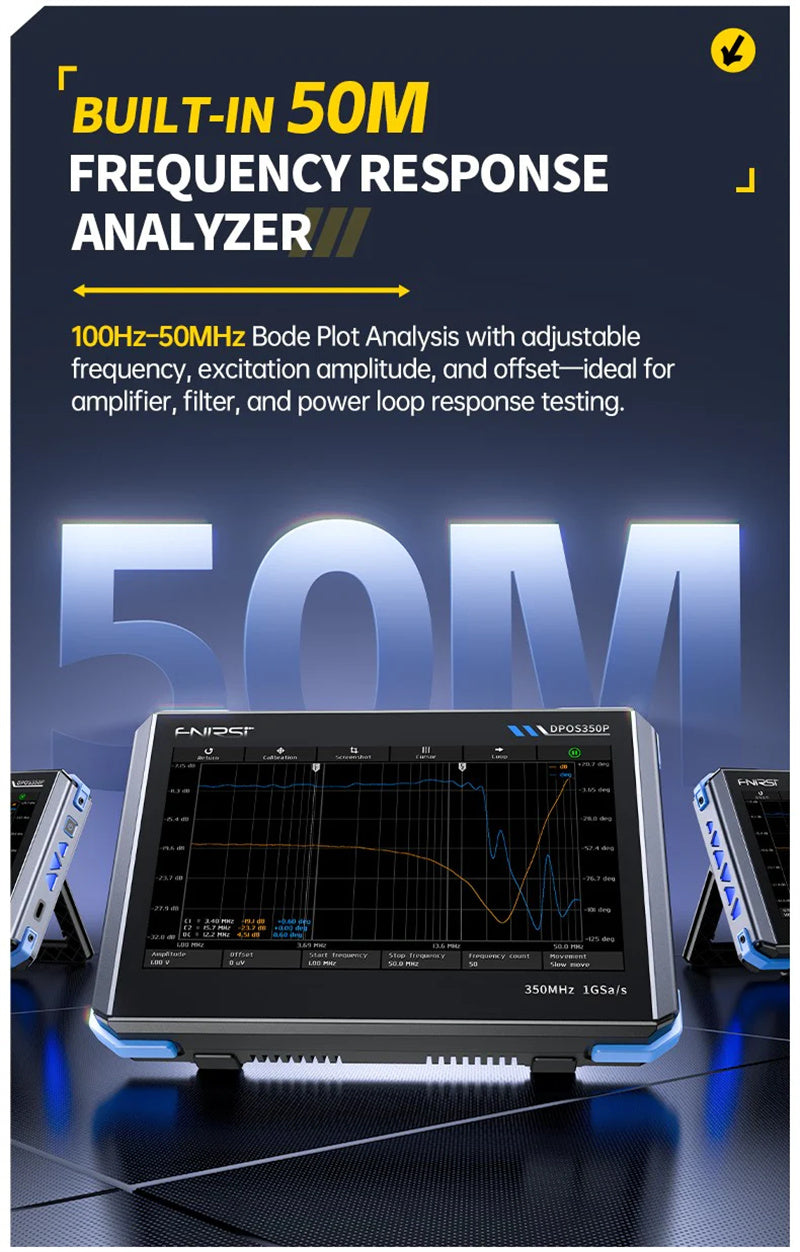 4-IN-1 350MHz 1GSPS Tablet Oscilloscope Signal Generator Spectrum Analyzer Frequency Response Analyzer