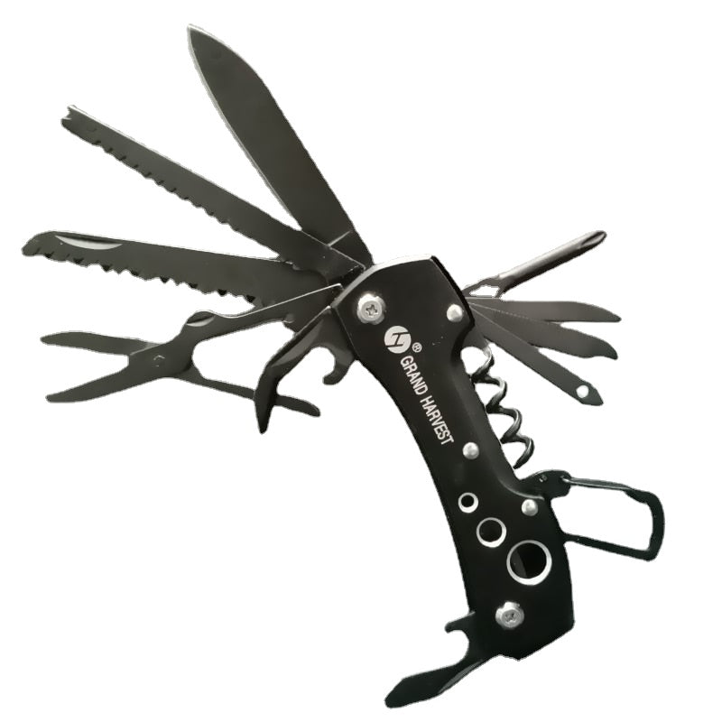 Black Multifunction Swiss Knife Outdoor Camping Survival Army Folding Knife EDC Multi Purpose Tool