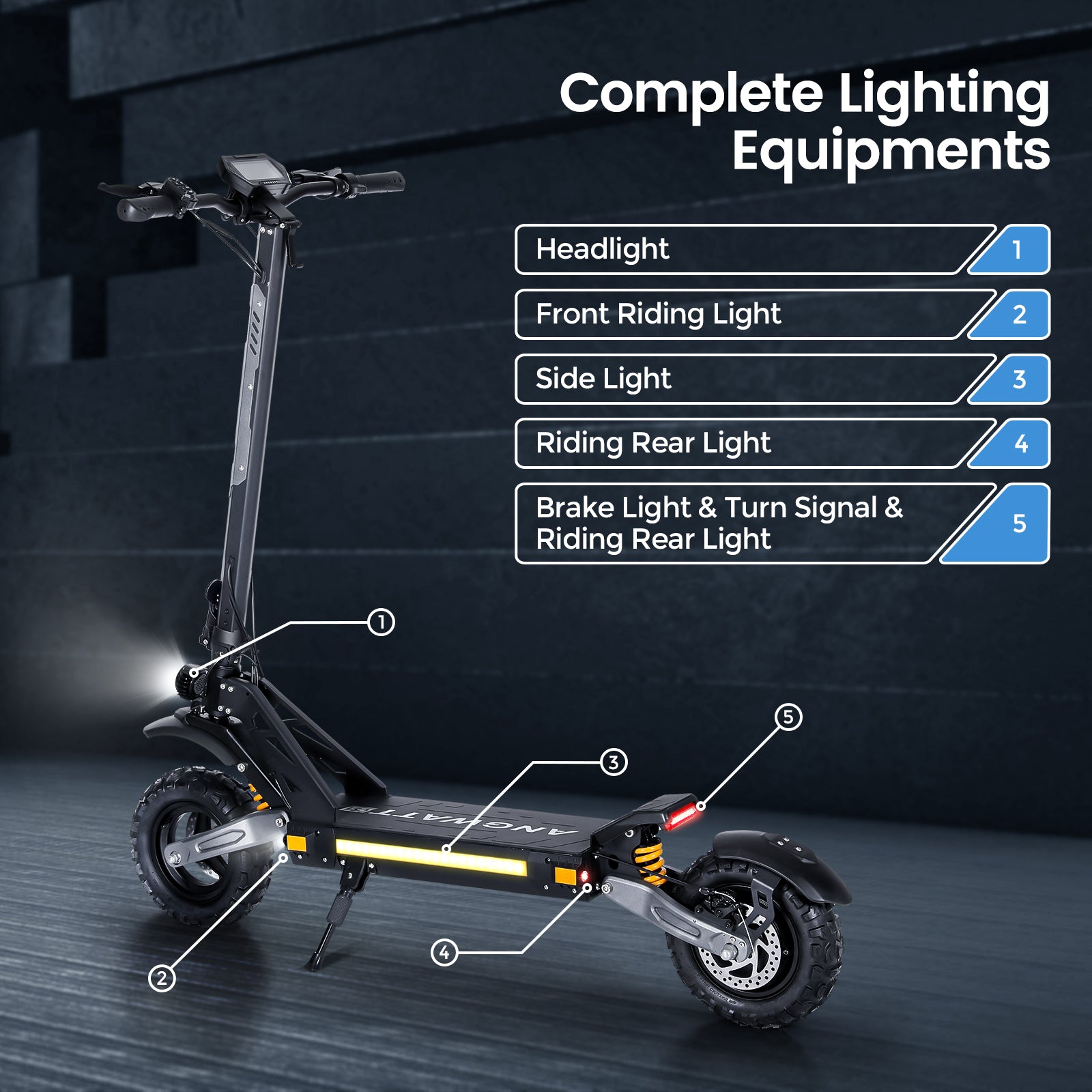 Electric Scooter Bridage Rapide 48V 21.3Ah Battery 1000W Motor 55KM/H Top Speed 11 Inch Tire 85KM Range Front Rear Disc Brake Dual Swingarm