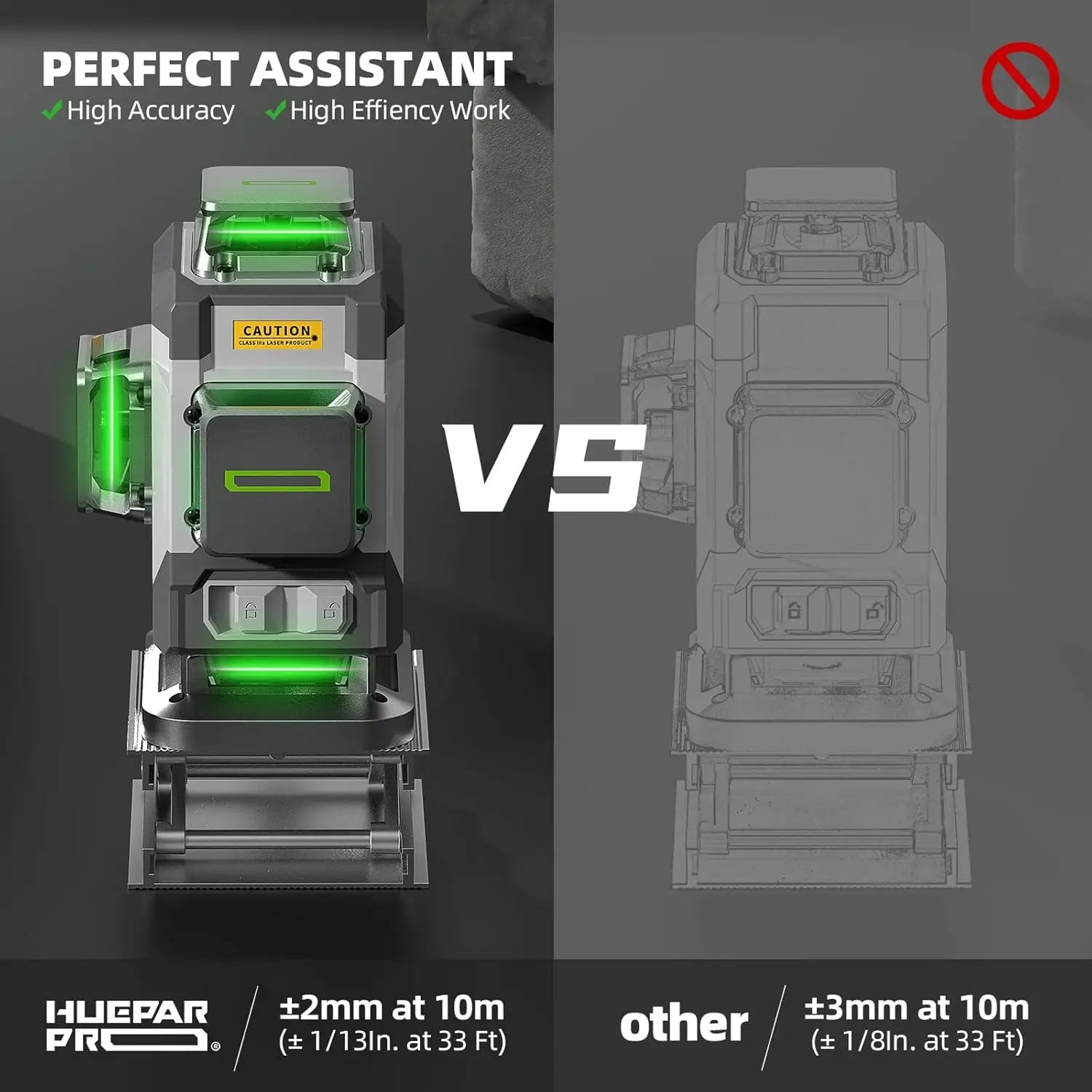 4D 16-Line Green Laser Level, 4x360° Self-Leveling, ±2mm/10m Accuracy, 8000mAh Battery, IP54, USB-C & Remote Control
