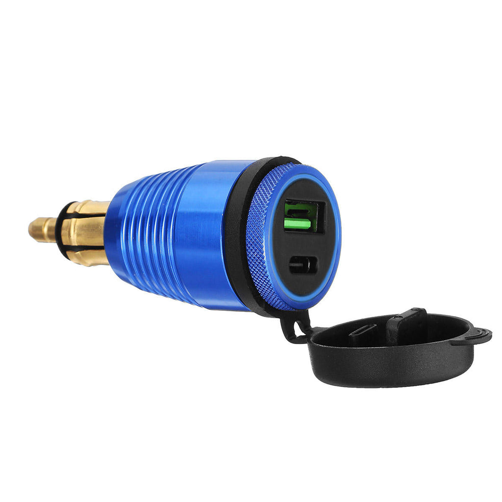 Type-C USB Car Charger Waterproof General Quick USB Charger Socket Charger Blue Light