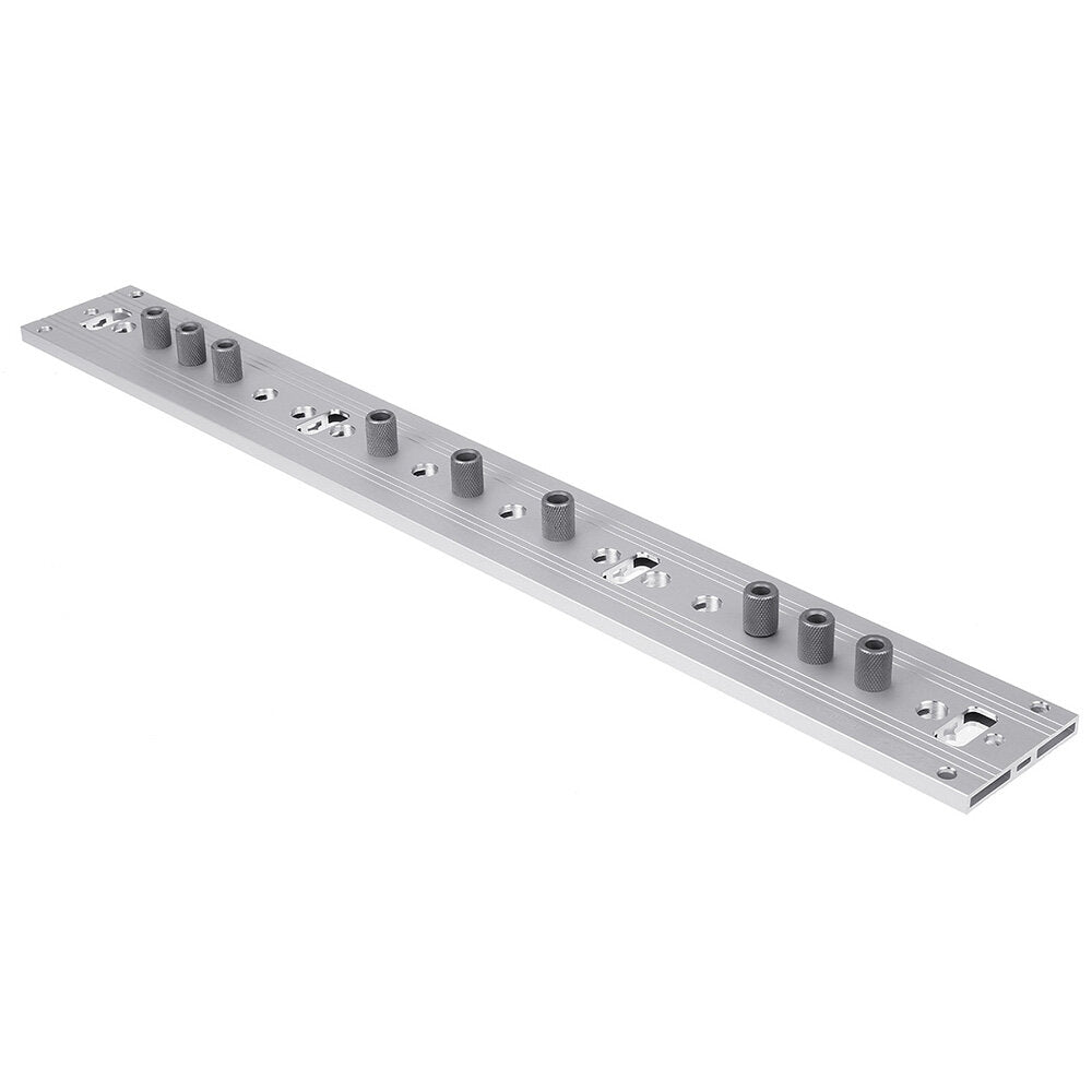 3 in 1 Woodworking Hole Punch Guide Dowel Jig for 15-30.5mm Thickness - Aluminum Alloy, Ergonomic Design, Silver/Black