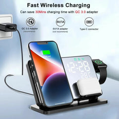 Fast Wireless Charging Pad W669 - 10W/15W for Phones, 5W for Headphones, 2W for Apple Watch, Compact & Lightweight Design