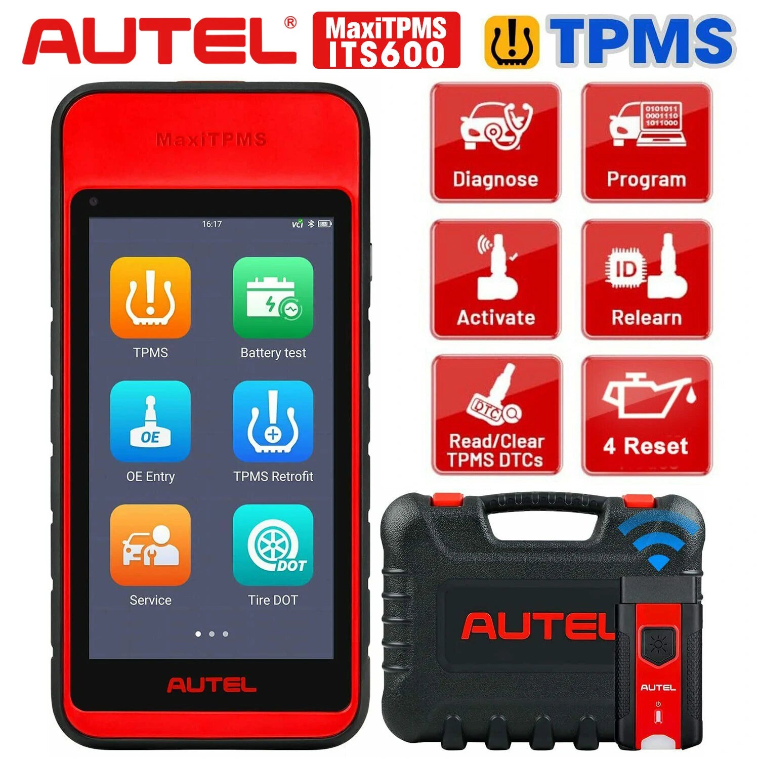 Diagnostic Scanner TPMS Relearn & Scan Tool Upgraded of TS508 Oil Reset/BMS/SAS/EPB Work With TBE200E