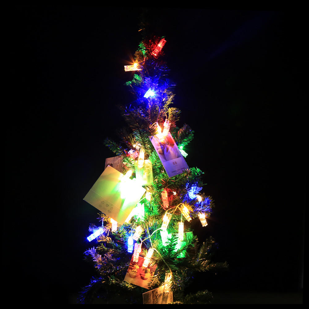 Battery Powered 2.2M 20LED Photo Peg Clip Shape Fairy String Light for Hanging Card Picture