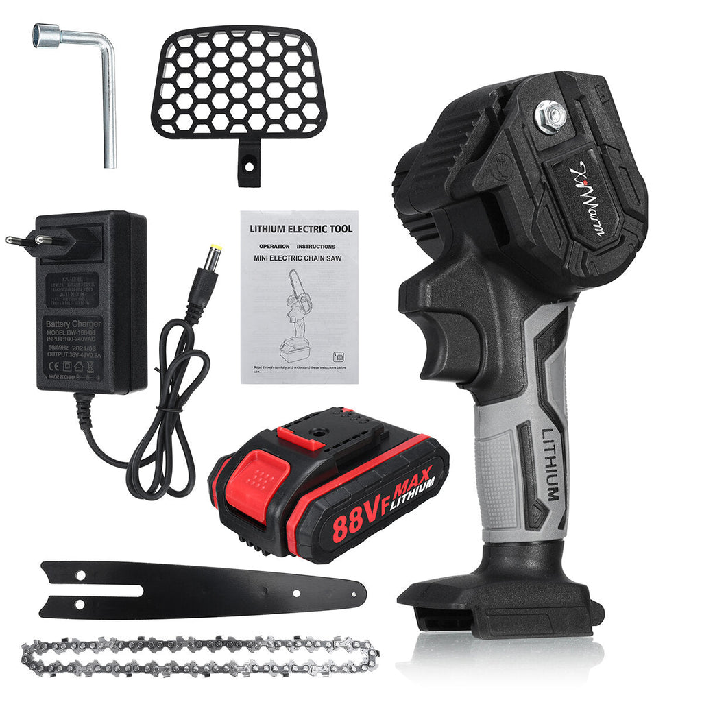 6" Portable Electric Pruning Saw Rechargeable Small Woodworking Electric Chain W/ 1/2 Battery