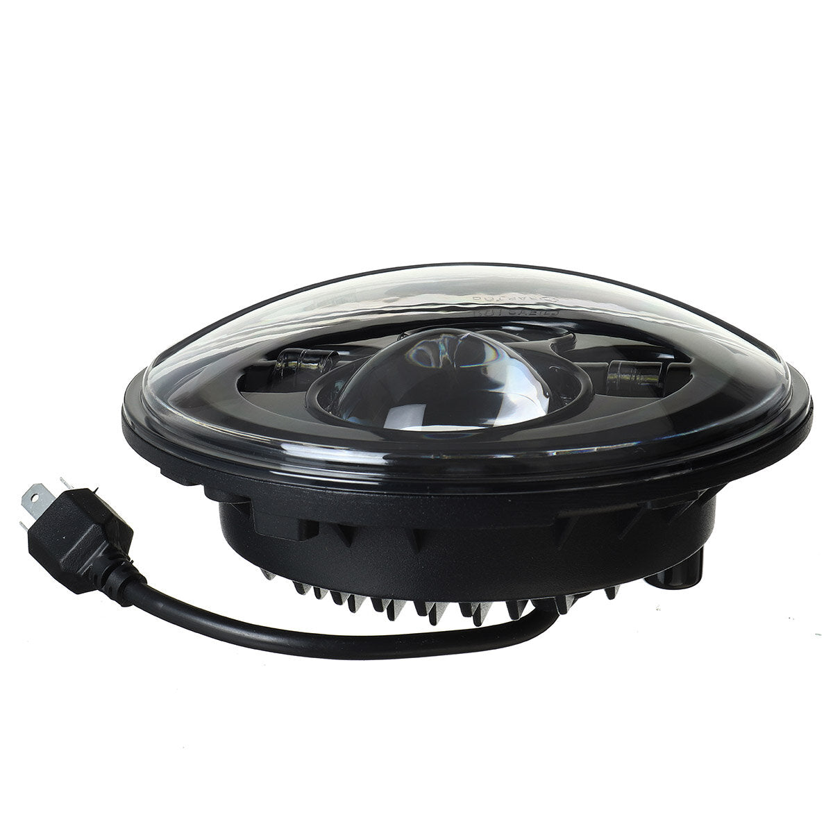 Black No Aperture 7" Motorcycle LED Headlight + 4.5" Auxiliary Light Motorcycle Accessories