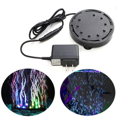 9 LED Aquarium Bubble Light Air Stone,Tank LED Air Bubbler Light Submersible Air Pump Bubble Stone Lamp for Turtle Tank Decoration