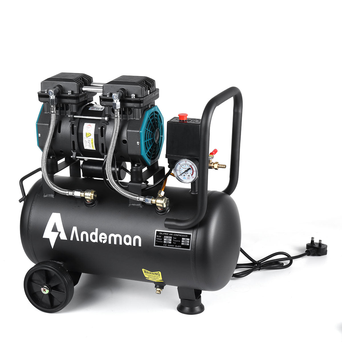 1200H-24 air compressor, oil-free, quiet, low-frequency 230V, 50HZ, 24L, 150W, custom model, high efficiency and low noise