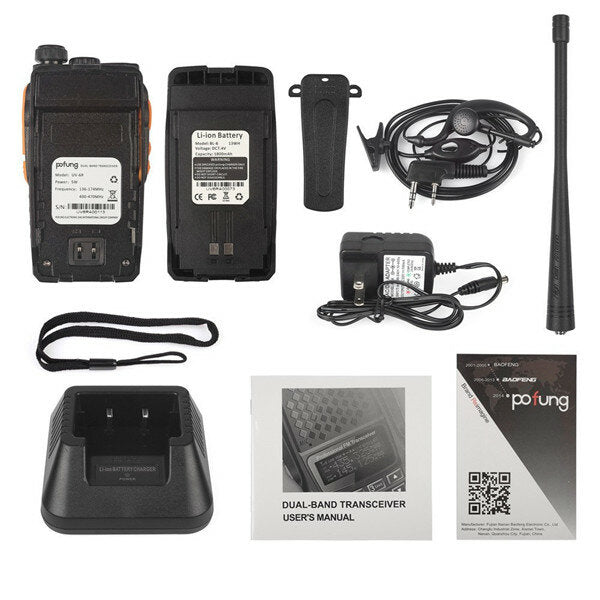 Portable Walkie Talkie Two Way Radio 128CH UHF VHF Dual Band Handled Transceiver