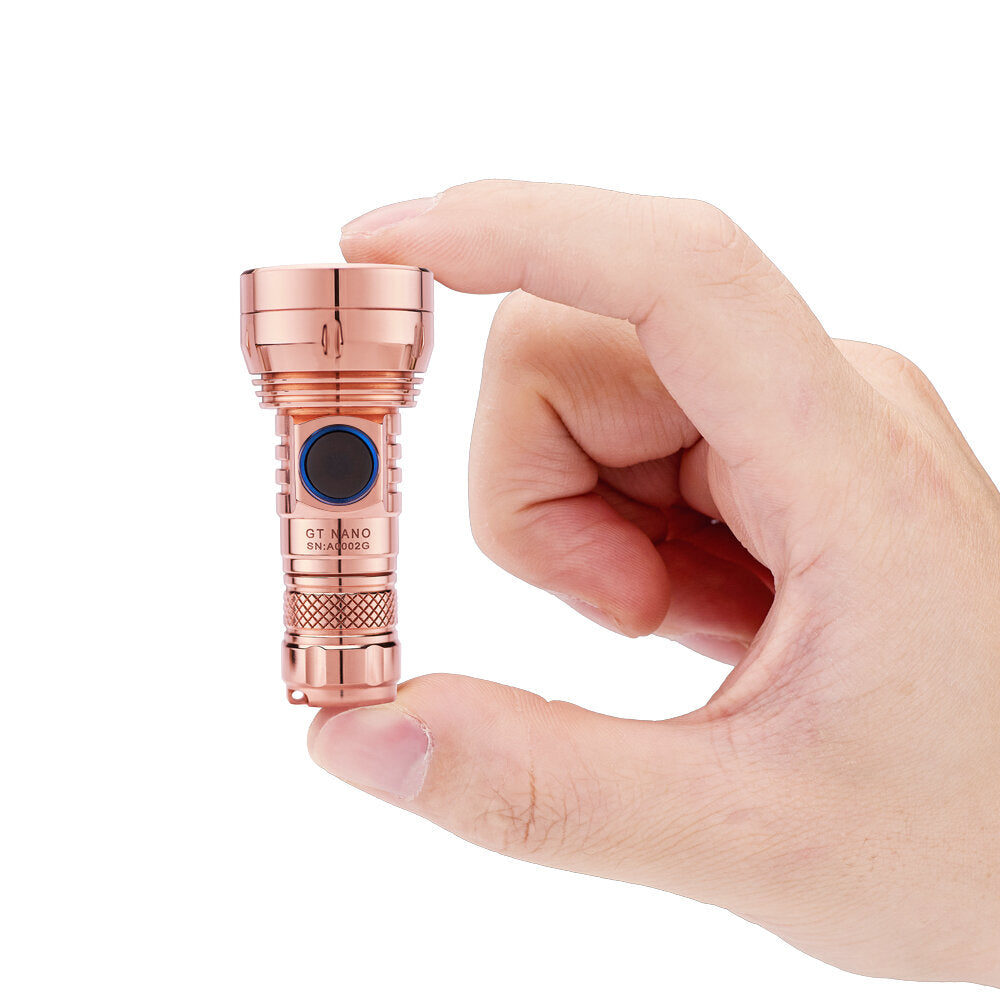 Copper/Brass 450LM 300m EDC Flashlight with 10180 Battery USB Rechargeable Mini & Long Distance Powerful LED Torch