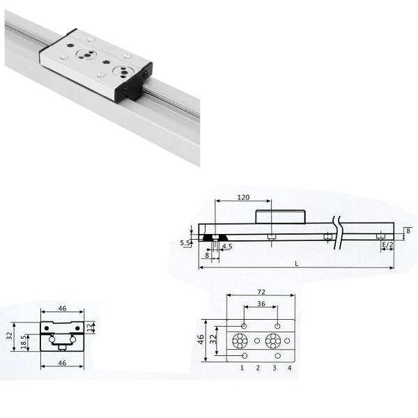 500mm Length SGR15 Linear Rail Guide with SGB15 4 Wheel Linear Rail Block CNC Tool