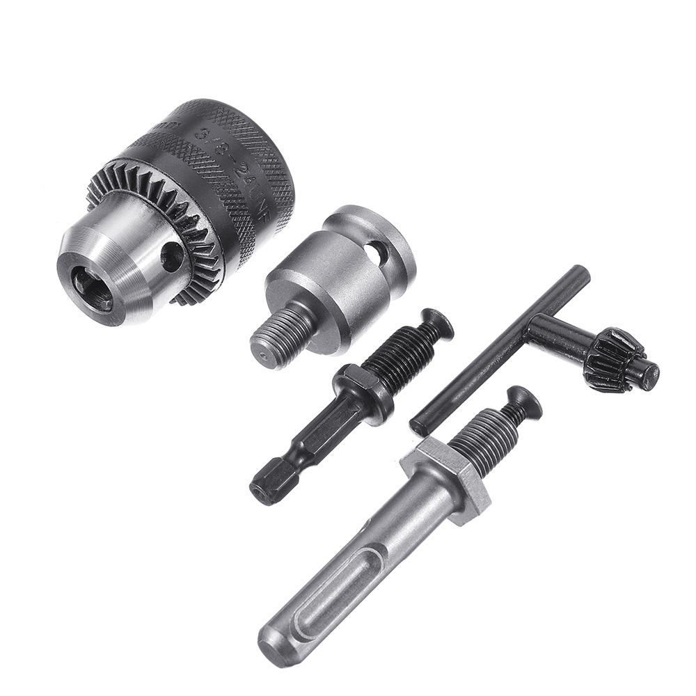5pcs 1.5-10mm 3/8-24UNF Drill Chuck Set Drill Adapter Changed Impact Wrench Into Eletric Drill