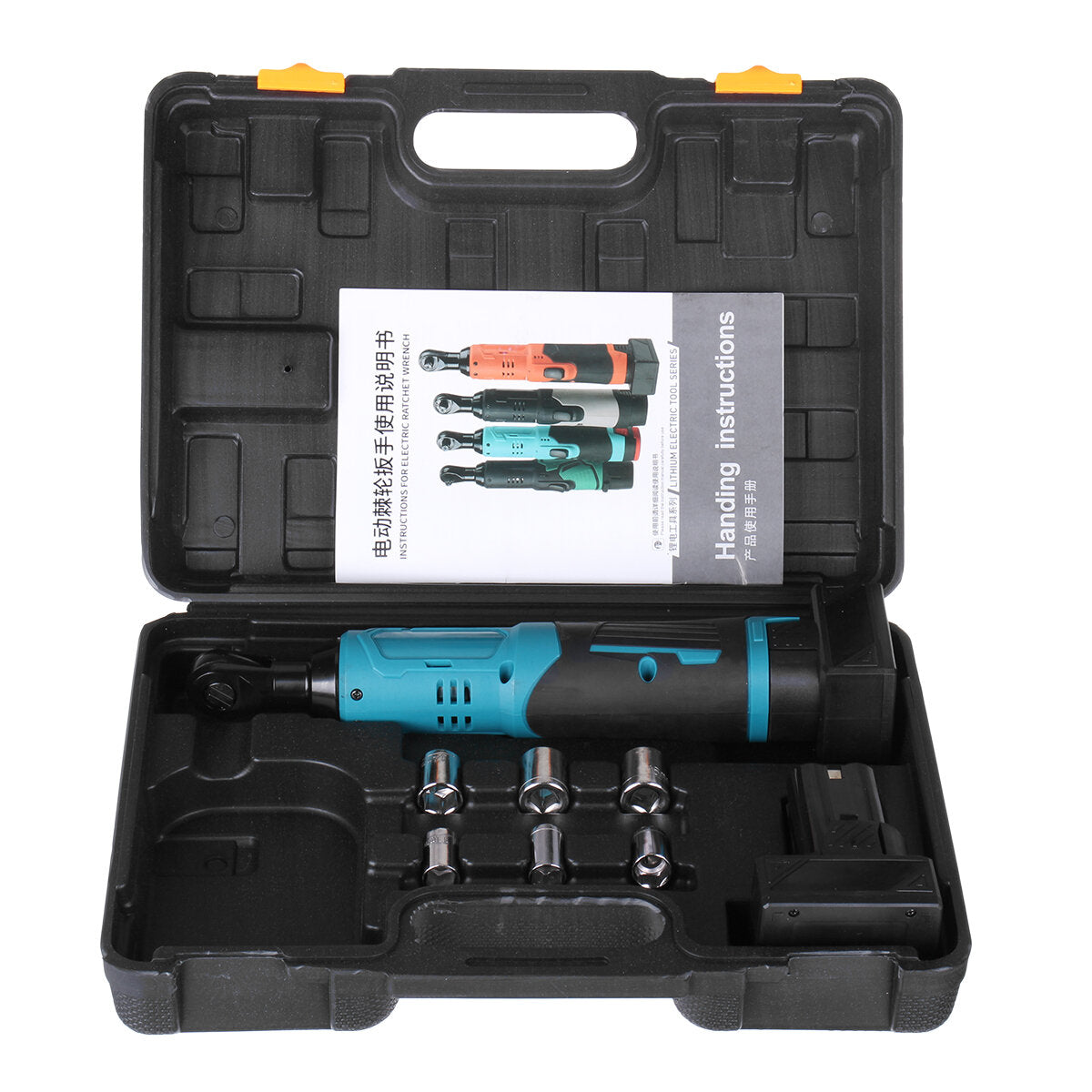 12V 65N.m 3/8" Cordless Electric Ratchet Wrench Tool LED Electric Wrench W/ 2pcs Battery