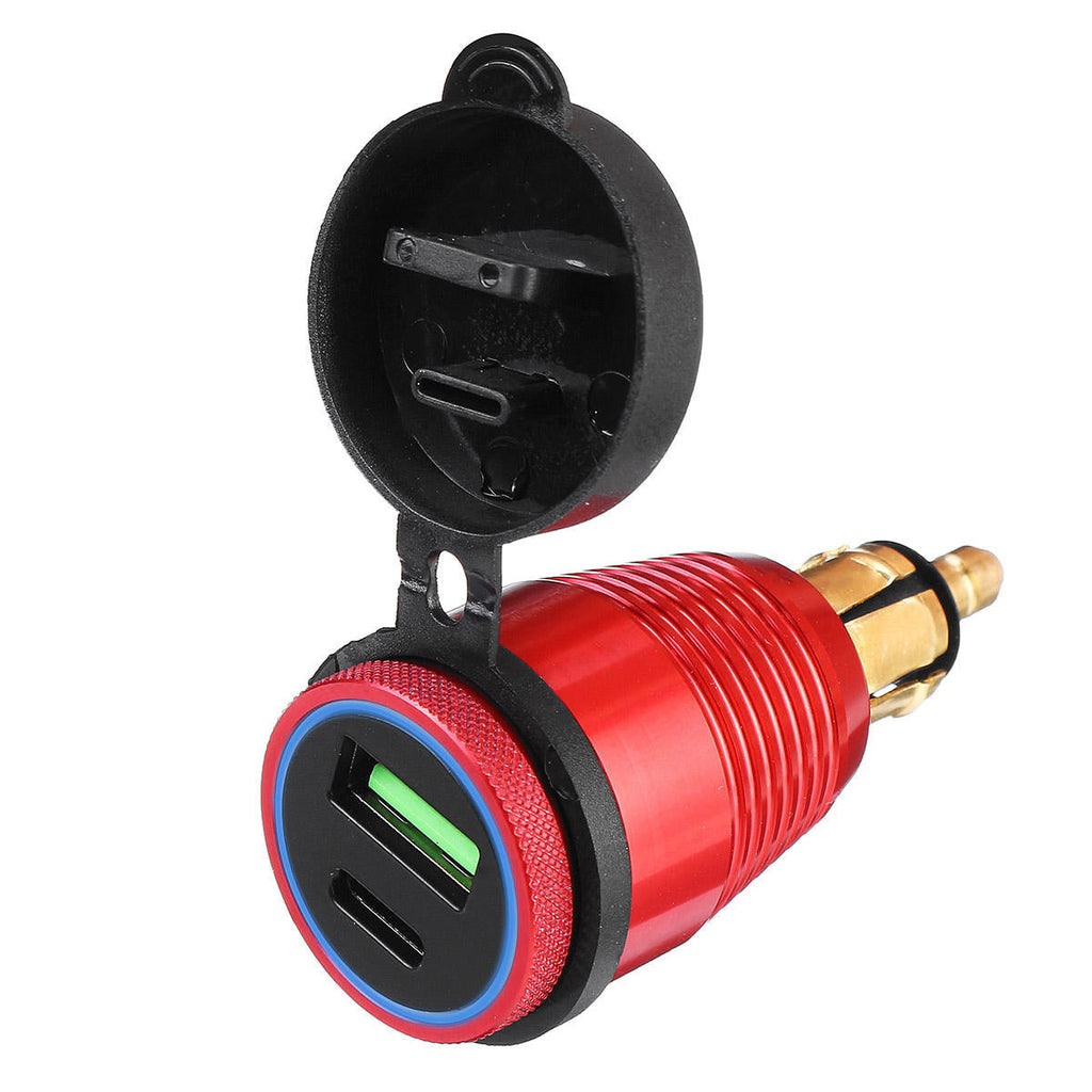 Type-C USB Car Charger Waterproof General Quick USB Charger Socket Charger Blue Light